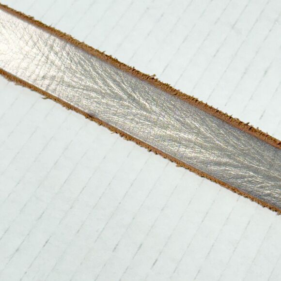 Fossil Womens Lather Belt Silver Metallic Square Rhinestone Buckle Bling Sz L main image 7